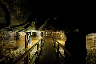 Old tunnel in the salt mine, Bex, Canton of Vaud, Switzerland