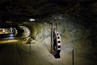 Old tools for salt production on display, salt mine, Bex, Canton of Vaud, Switzerland