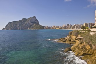 La Fossa-Levante Beach, Penon de Ifach landmark, Calpe Valencia, Costa Blanca, Spain