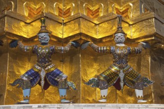 Golden Chedi in Front of the Pantheon, Carried by Twenty Monkeys and Demons, Wat Phra Kaeo Grand