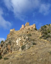 Ruins of castle, Castillo de Santa Croche, Sierra de Albarracín, Teruel province, Aragon, Spain