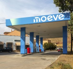 Moeve formerly Cepsa petrol gas station, Molina de Aragón, Guadalajara province, Castile-La Mancha,