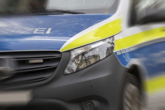 Close-up of a police vehicle as a symbol of a police operation