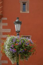 Lantern, street lamp with floral decorations at the former chancellery, now Alsatian Museum,