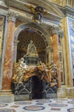 Opulently designed tomb of Pope Alexander VII in St. Peter's Basilica, Basilica of St. Peter's
