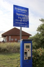 Vending machine for payment of tourist tax, beach fee, day pass, here Poel on the Baltic Sea,
