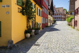 Colorful houses, Old historical city of Dinkelsbühl, middle Franconia, Bavaria, Germany