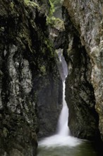 Small waterfall, Diosaz mountain river in the gorge, Gorges de la Diosaz, Les Houches,