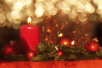 First Advent, Christmas decoration and candlelight, Germany