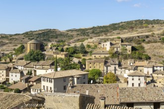 Rooftops of medieval village of Uncastillo, Cinco Villas, Zaragoza province, Aragon, Spain