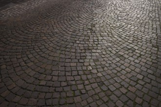 Cobblestones, street pavement, pedestrian zone, old town, Bietigheim-Bissingen, Baden-Württemberg,