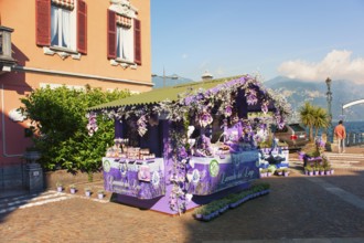 Menaggio, beautiful tourist town on the western shore of Lake Como, market with lavender products,