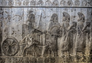 Relief detail of the delegation of peoples bringing gifts to Darius on the stairs of the Apadana