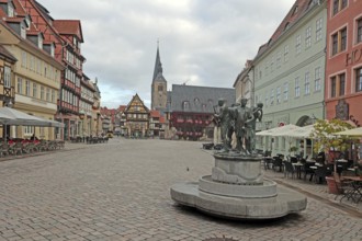 Market square, Quedlinburg, Saxony-Anhalt, Germany, World Heritage Site, UNESCO