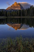Mountain lake, mountains, reflection, sunny, evening light, Lake Antorno, Lake Antorno, Three