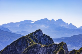 View from Rettenkogel to Bergwerkskogel and Dachstein, Postalm, Osterhorn Group, Salzkammergut,
