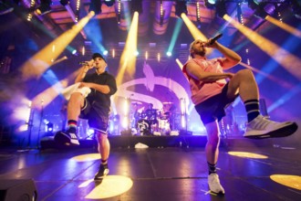 Carlito (Carlos Charlemoine) and Mal Élevé (Pablo Charlemoine), singers from Irie Révoltés live on