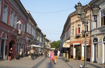 Dunavska or Danube Street, Pedestrian Zone, Old Town, Novi Sad, Vojvodina Province, Serbia