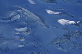 Detailed view of a glacier on a mountain, Dôme du Goûter, viewing platform, Aiguille du Midi