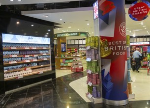 Duty Free shopping area in departures lounge area, Terminal 5, London Heathrow airport, London,