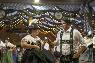 Traditional traditional costume show at the Tradition party tent, Oide Wies'n, Oktoberfest, Munich,