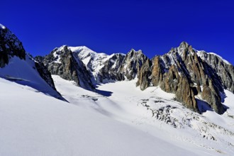 View of the mountains from the Télécabine Panorama Railway, La Tour Ronde, Mont Blanc, Mont Maudit,
