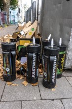 Empty cartridges filled with N2O, nitrous oxide gas, called laughing gas, officially it serves as a