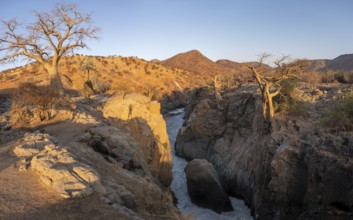 Epupa Falls, sunset at Epupa Waterfalls, Kaokoveld, Namibia