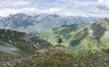Female hiker in the Hohe Tauern, East Tyrol, Austria