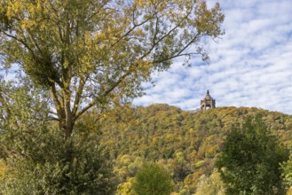 Mountain, forest, Kaiser-Wilhelm-Denkmal, Porta Westfalica, North Rhine-Westphalia, Germany