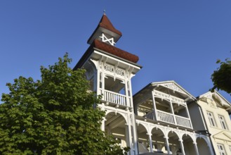 Spa architecture on Rügen, Sellin, Binz, Mecklenburg-Western Pomerania, Germany