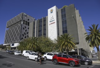 Street scene on the corner of Fidel Castro Street and Independence Avenue, Windhoek, Khomas region,
