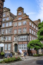 Historic brick buildings in Peterstraße, Komponistenviertel, Neustadt, Hamburg, Germany