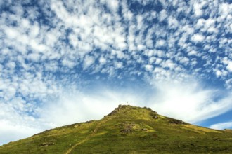 Roc de Courlande in Auvergne Volcanoes Regional Park. Puy de Dome. Auvergne Rhone Alpes. France