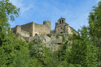 Saint Andre de Chalencon village. Castle and Chapel of Chalencon. Haute Loire. Auvergne Rhone Alpes