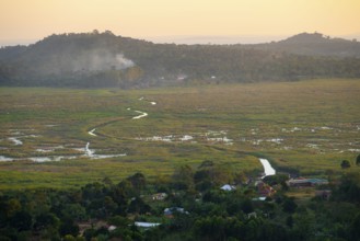 Landscape, Lake Victoria and Mabamba Swamp, Lake Victoria, Uganda