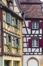 Historic half-timbered houses in the old town centre of Colmar, France