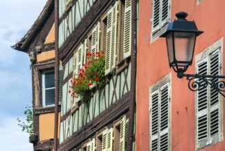 Historic half-timbered houses in the old town centre of Colmar, France