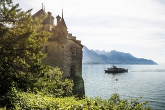 Château de Chillon, Chillon Castle, near Montreux, Lake Geneva, Lac Léman, Canton of Vaud,