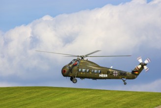 A Sikorsky S-58C transport helicopter in the colours of the German Army with the registration