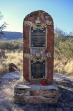 Memorial plaque at the German military cemetery at Waterberg, Otjozondjupa region, Namibia