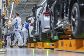 Electric car production in the assembly halls of VW in Zwickau, Zwickau, Saxony, Germany