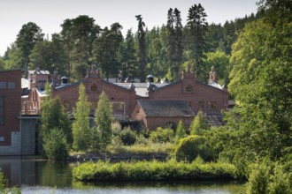 Brick factory building, former paper factory and mill for the production of groundwood pulp board,