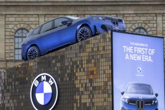 Munich, Germany - 10.9.2025: An electric BMW iX3 during the IAA Open Space at the IAA Mobility 2025