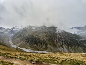 Panoramic view from the Hohe Mut over the Mutsattel and the Rotmoostal to the Gurglkamm in the