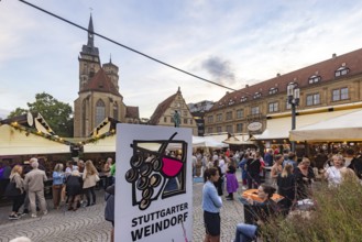 Stuttgart wine village, wine festival on Schillerplatz and Marktplatz in the centre of the state
