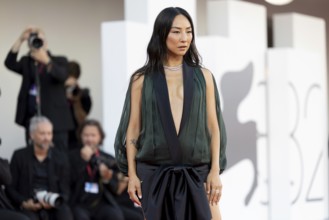 Venice, Italy - 2 September 2025: Greta Lee during the red carpet of - A house of Dynamite - during