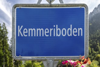 Place name sign Kemmeriboden, Schangnau, Switzerland