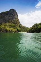 White sandy beach and coconut palms, Sabai Beach, Koh Mook, Trang Province, Southern Thailand,