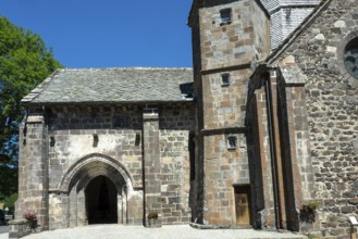 Compains, Saint Georges church, Auvergne Volcanoes Regional Park, Cezallier region, Puy de Dome,